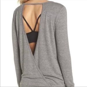 Zella Gray Open-Back Top